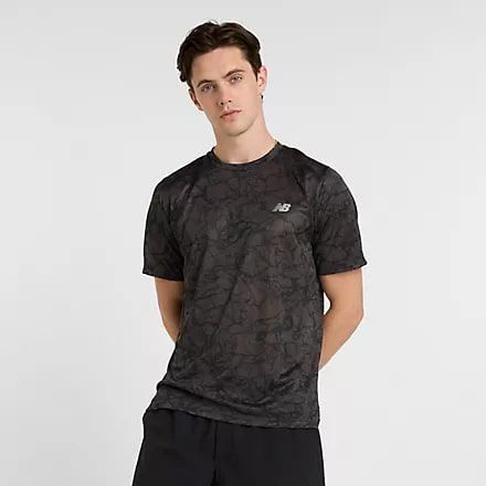 New Balance T-shirt Running Athletics Printed - Noir