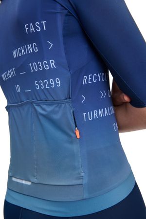 PRISTINE PRINT Damen-Kurzarmtrikot  gradient turmaline  M