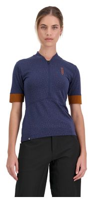 Baselayer Femme Mons Royale Cadence Merino Half Zip Bleu