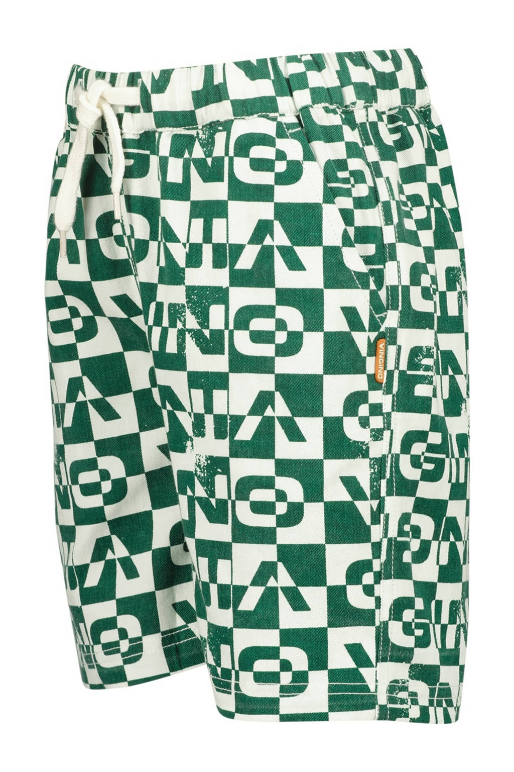 Vingino casual short Rafie met all over print flessengroen/wit
