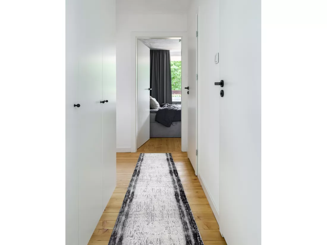 Tapis de couloir TULS 51235 moderne, anthracite 80x220 cm