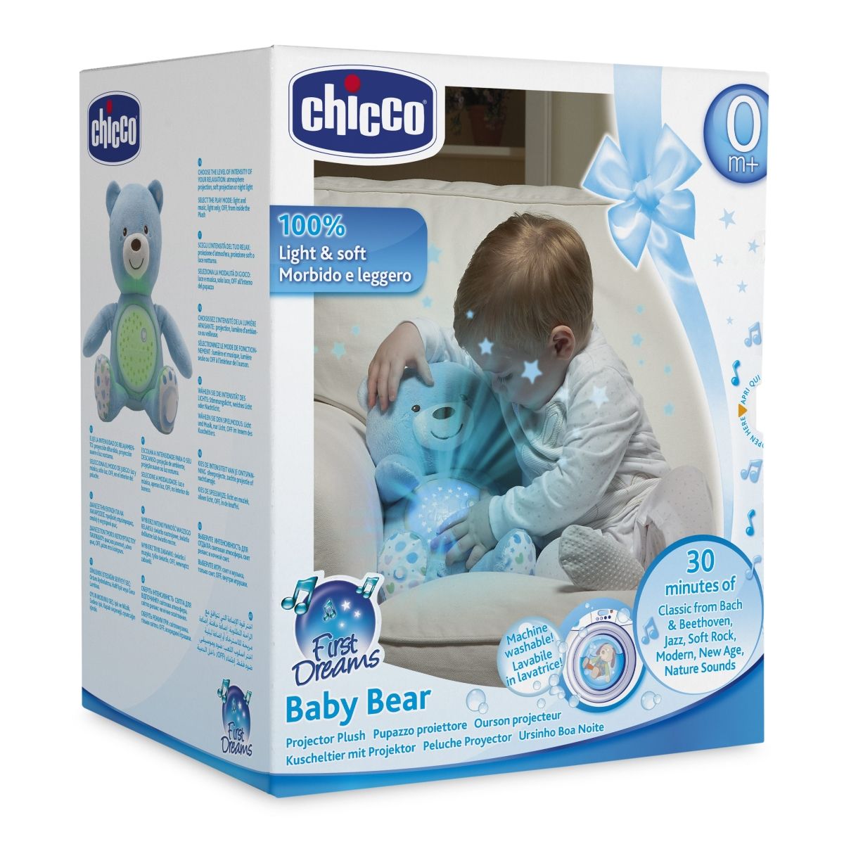 Peluche projecteur Baby bear bleu