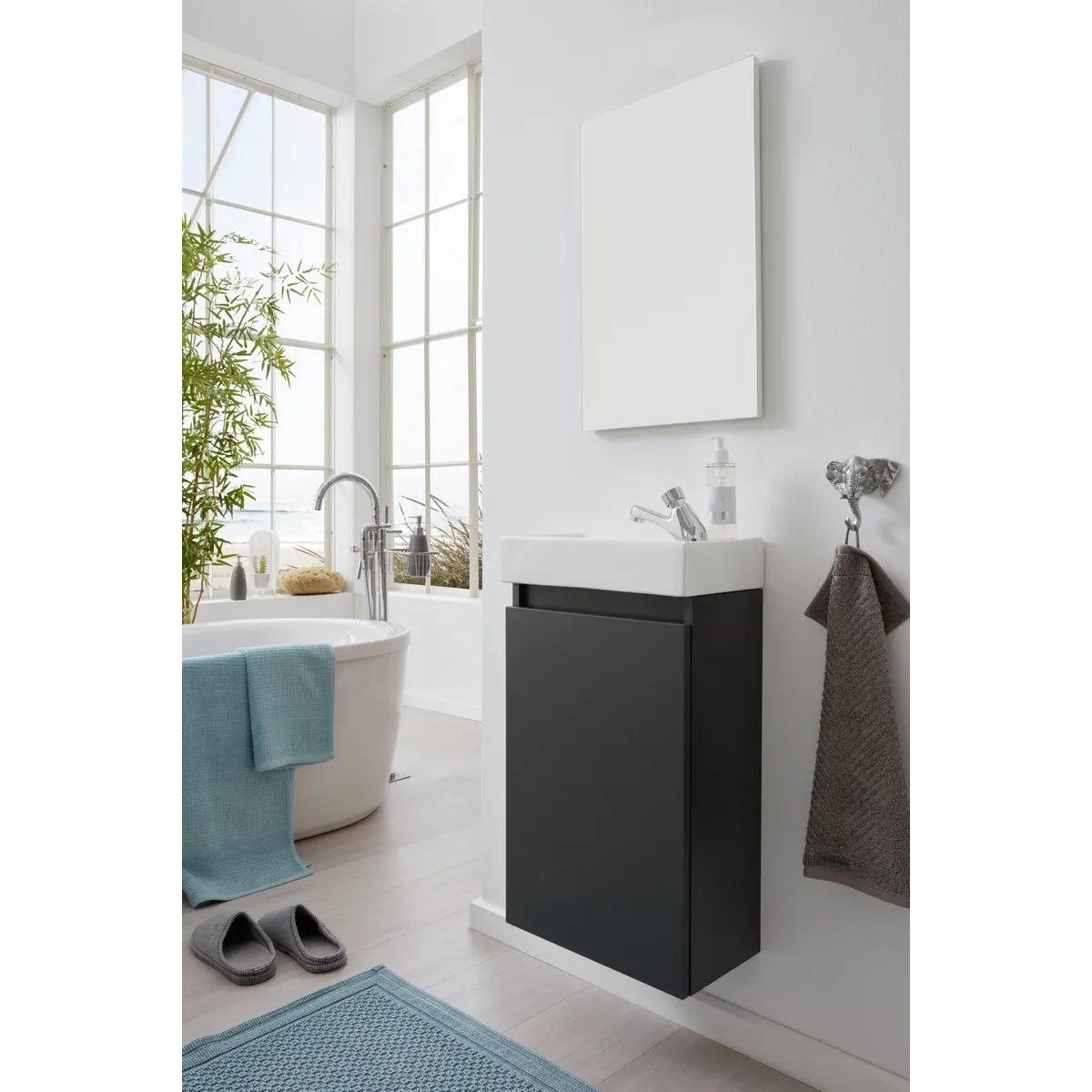 EPIKASA Ensemble de meubles salle de bain Champ - Gris