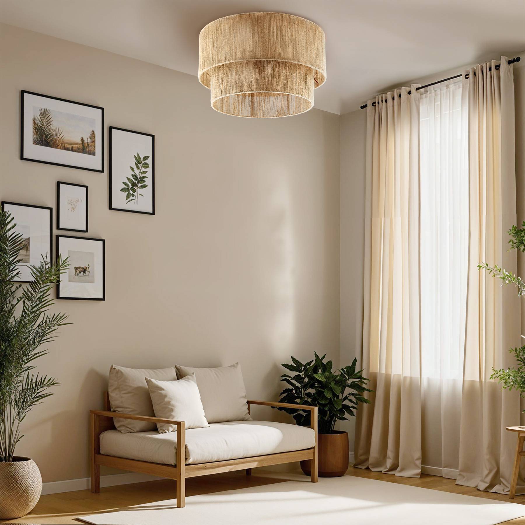 Deckenleuchte  Lignea Lux aus Jute