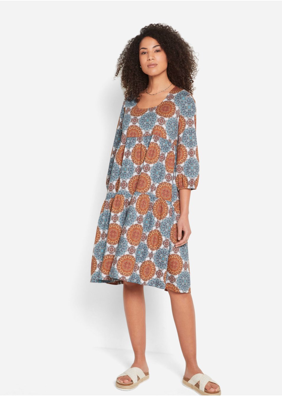 Robe à manches 3/4, imprimée