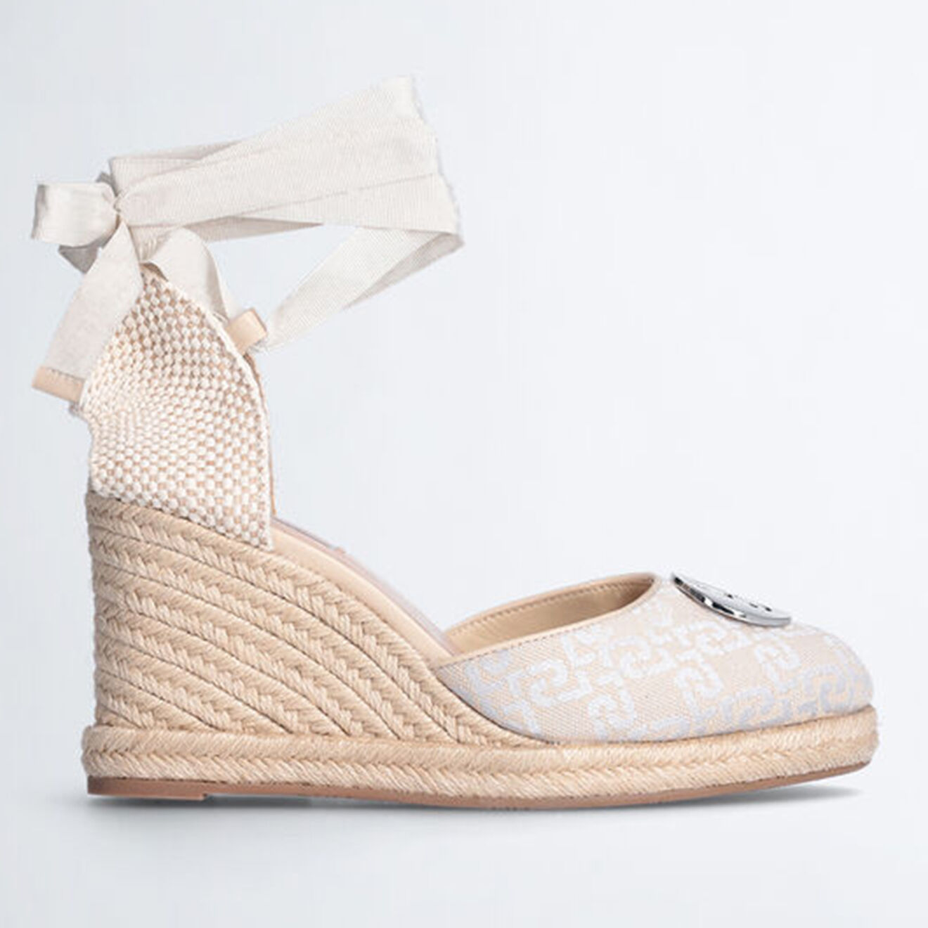 Liu-Jo Espadrilles compensées Damita beige/argenté - Talon 9 cm