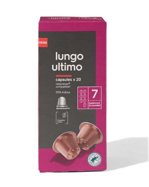 20 capsules de café lungo ultimo