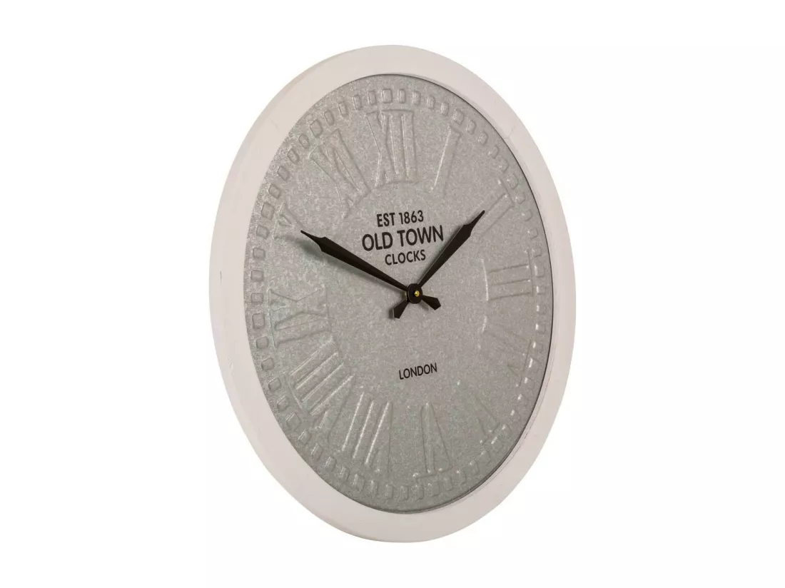 Horloge murale en bois et métal gris 60x60x6h