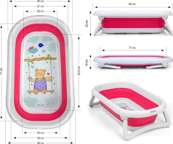 Milly Mally foldebadekar Aqua Pink