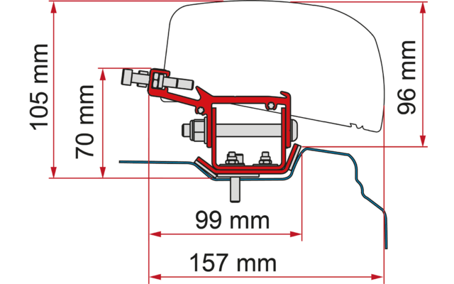Fiamma Markisenadapter-Kit Renault Trafic - Deep Black - LHD + RHD