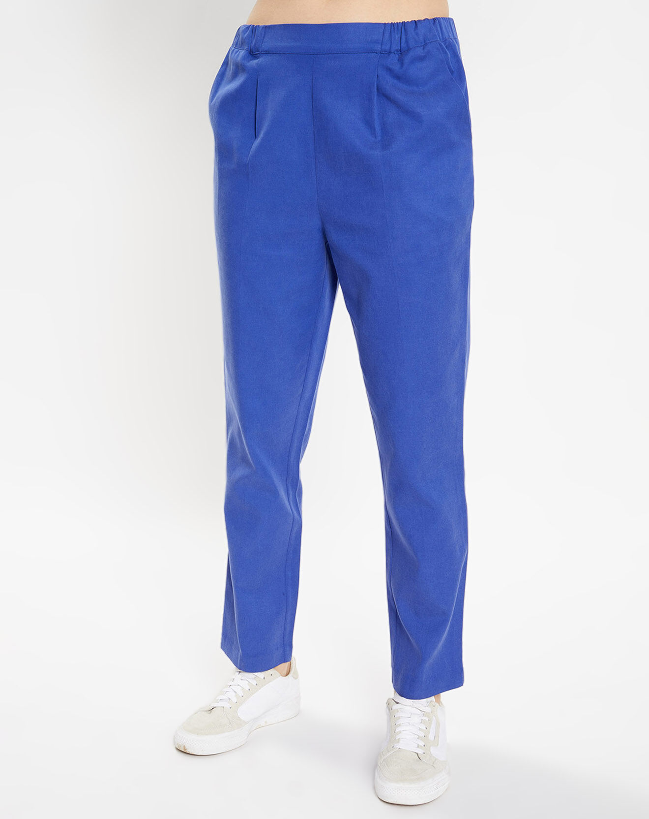 Galeries Lafayette Pantalon carotte Pink bleu foncé