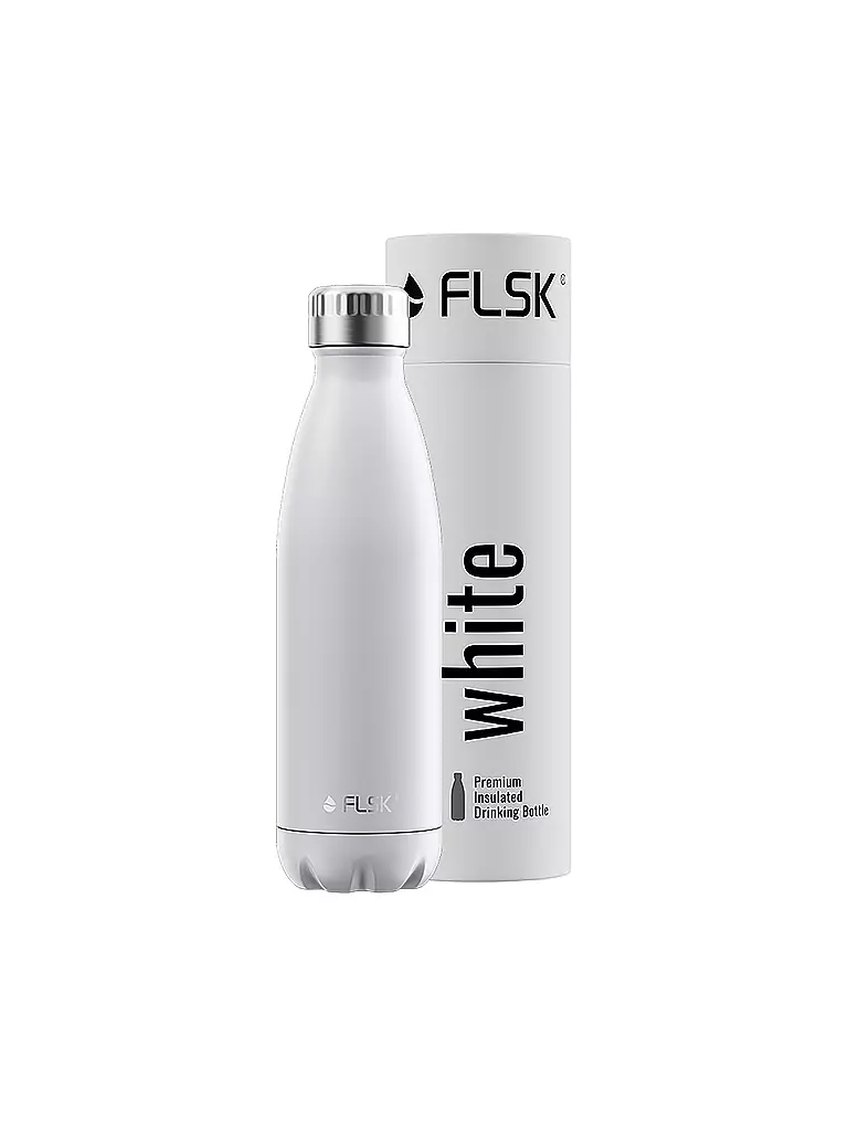 FLSK Isolierflasche - Thermosflasche 0,5l Edelstahl White weiss