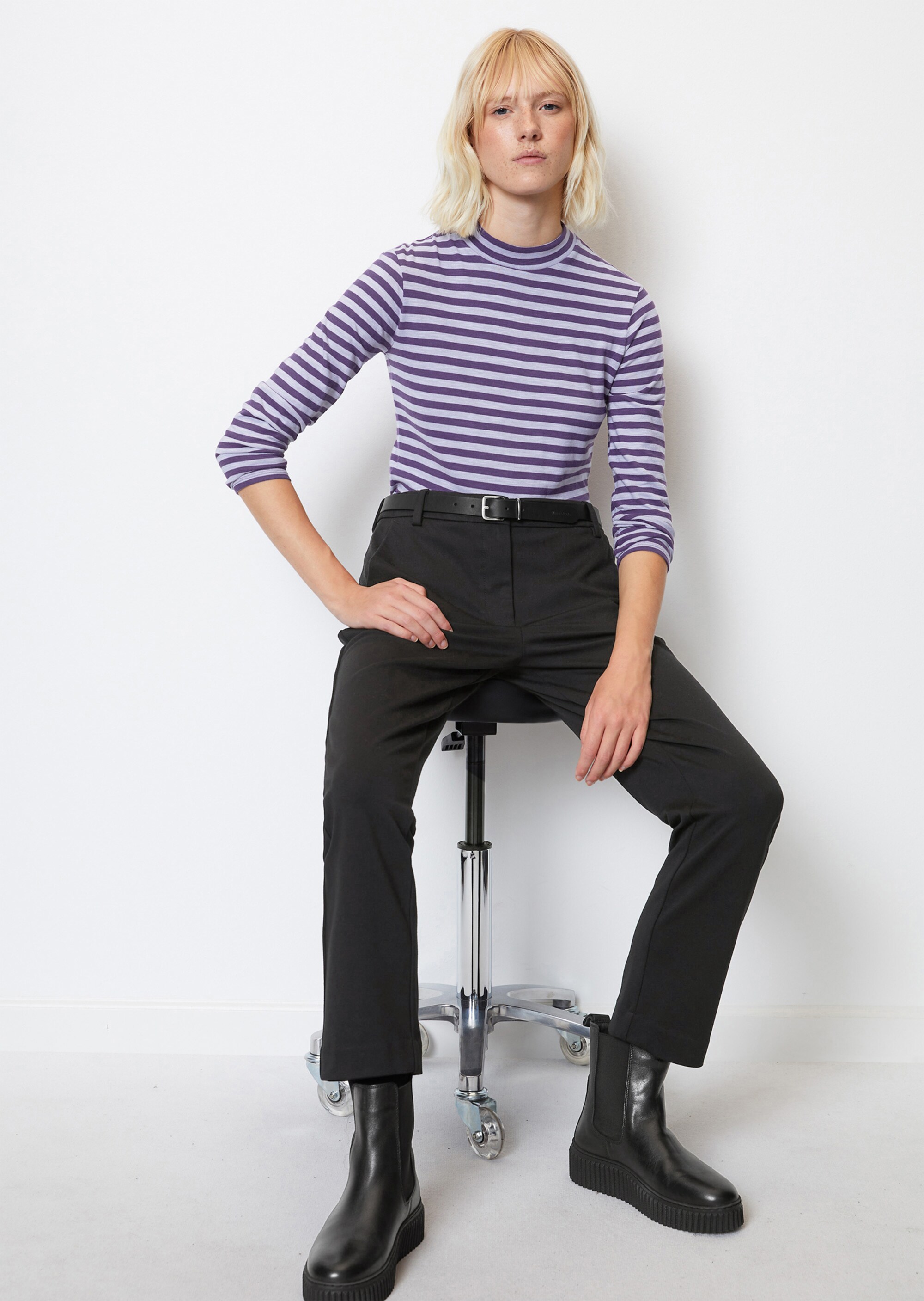 Ringel-Longsleeve regularaus Slubjersey