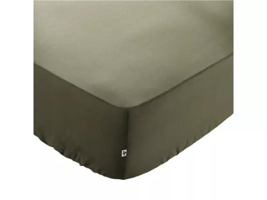Drap housse 90 x 190 x 30 cm en coton vert - JULIETA