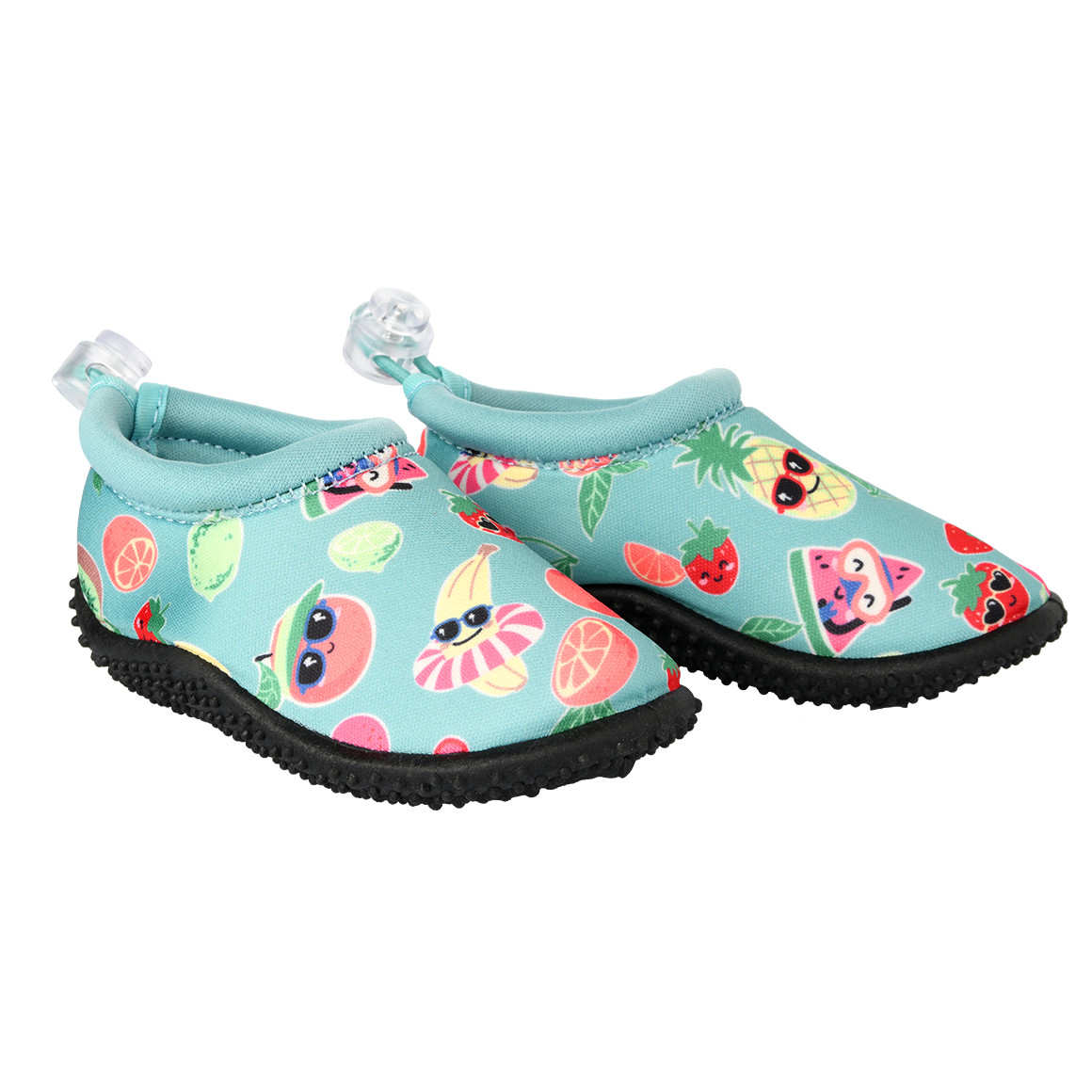Famy Baby Badeschuhe mit Früchte-Print helltürkis