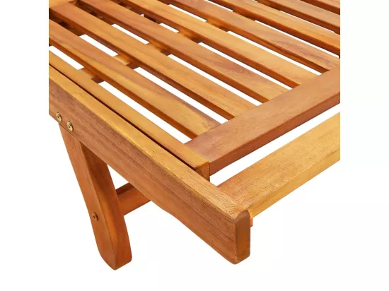 Chaise longue de jardin avec coussin Bois d'acacia solide