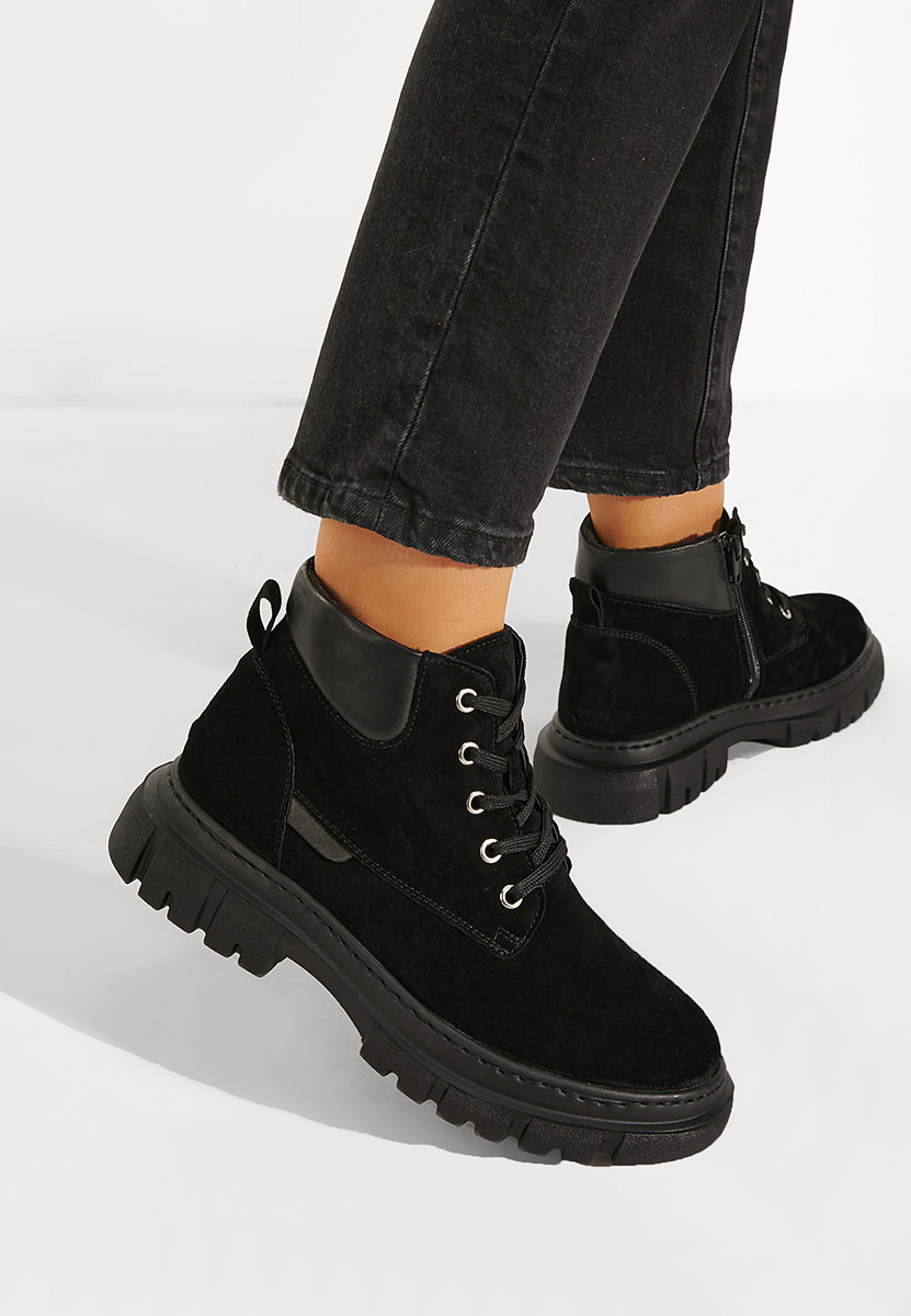 Bottines femme en cuir noires Aiqua