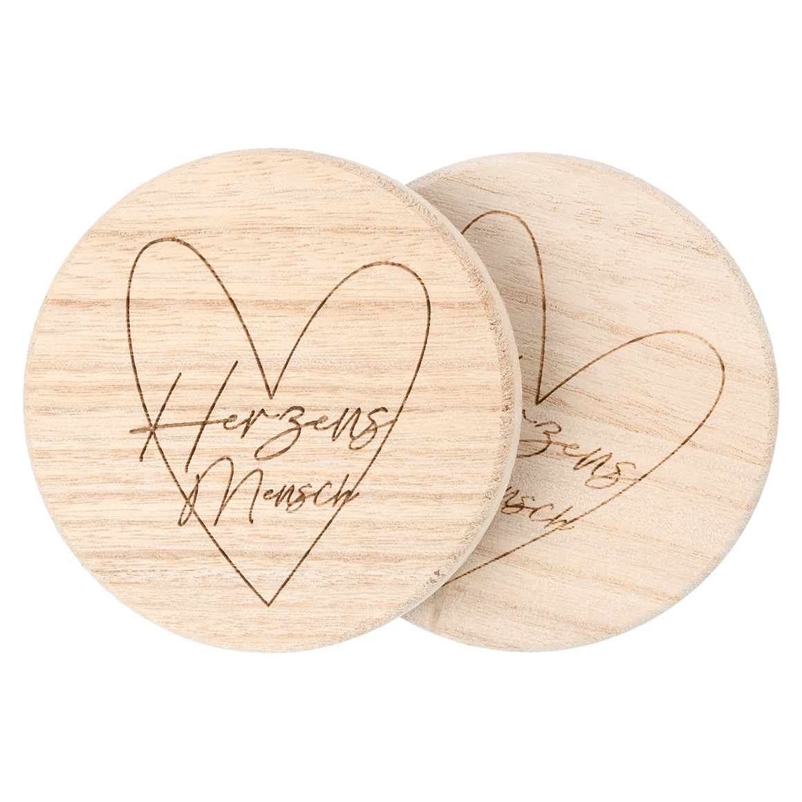 2 Untersetzer aus Holz natur