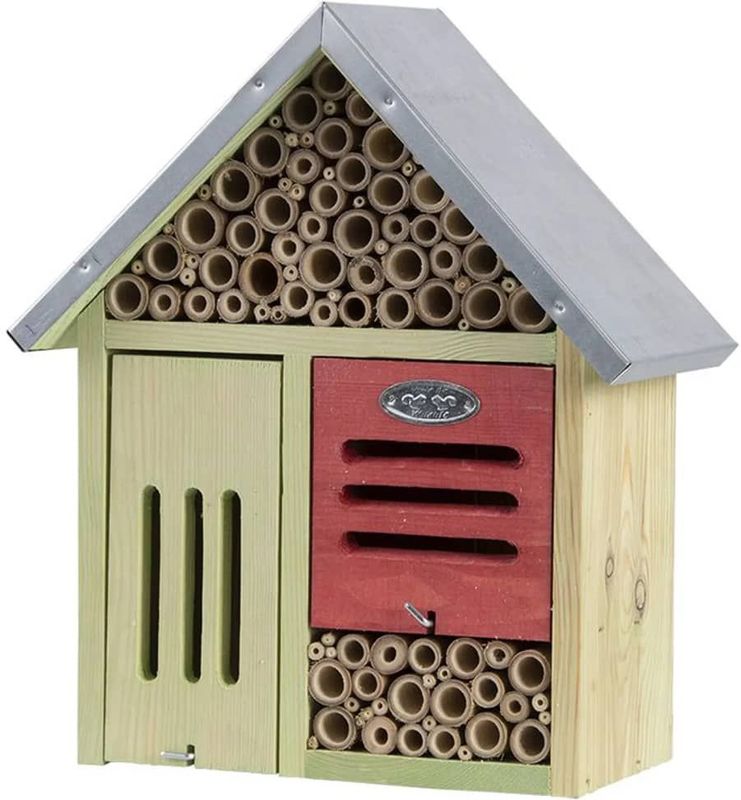 Insectenhotel - L - Hout - Voor Bijen, Vlinders, Lieveheersbeestjes