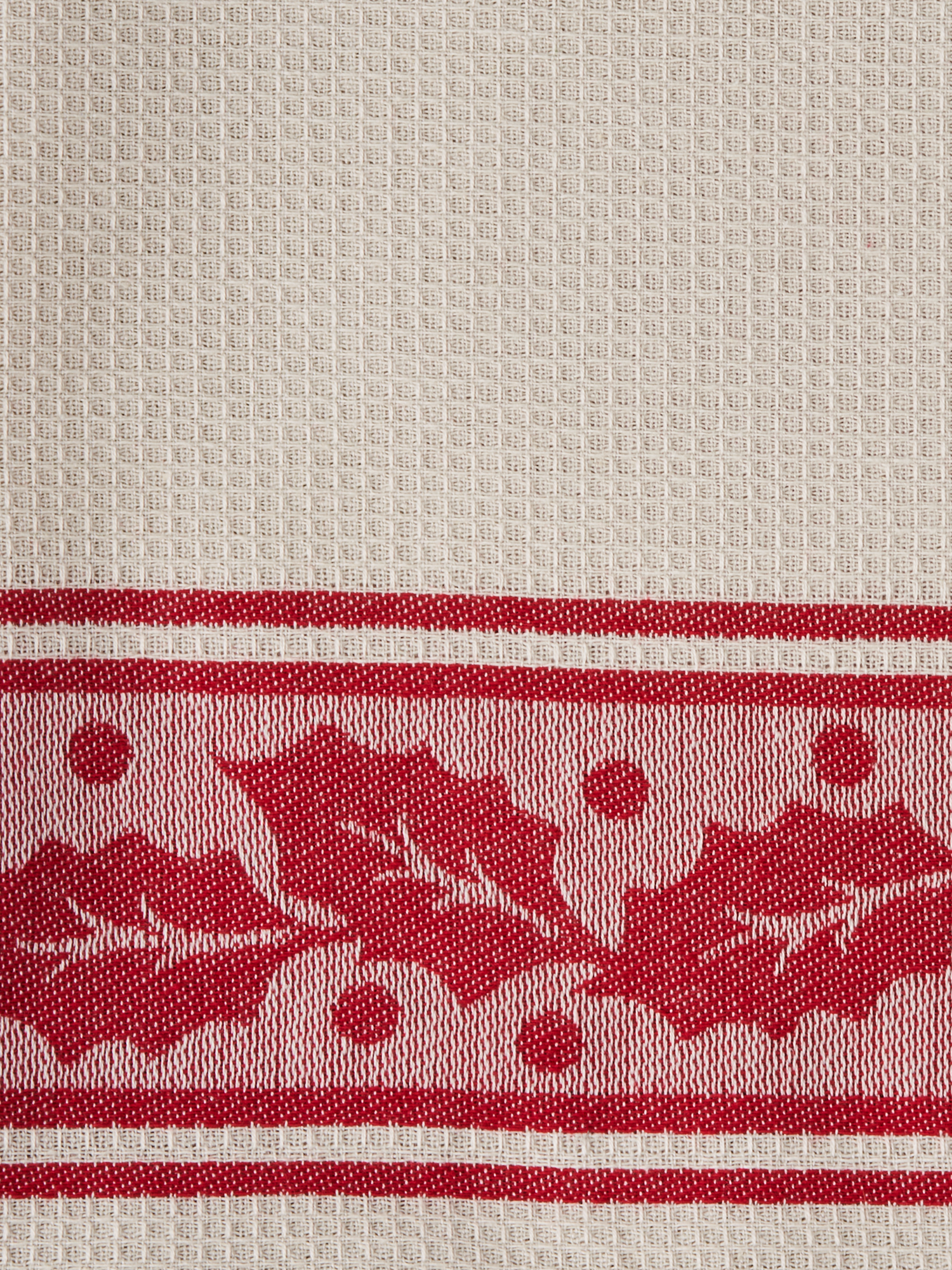 Viskestykke | Bomuld. 70 x 50 cm. | Red, Off White