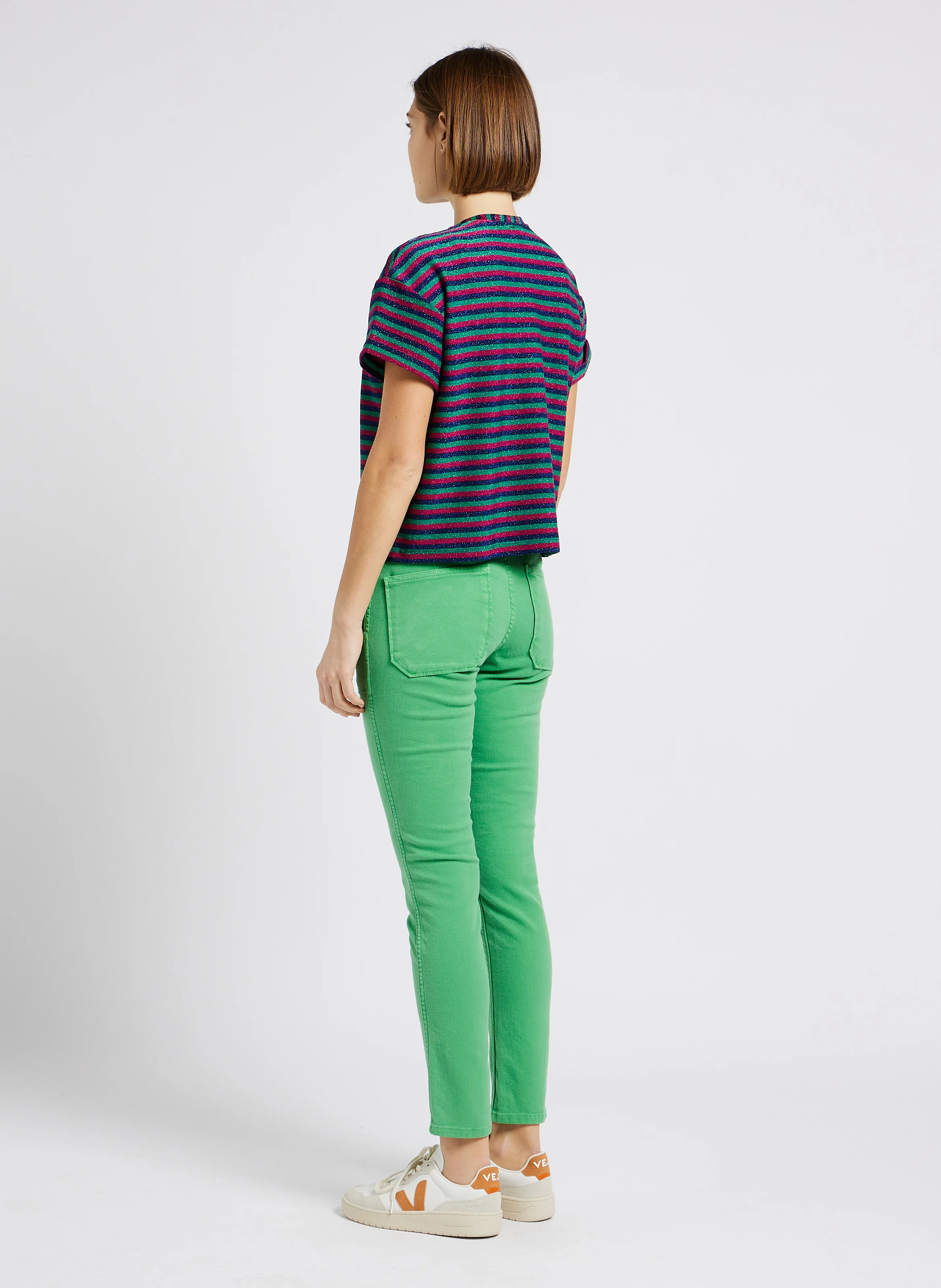 V-90 - Baskets basses en cuir| Multicolore