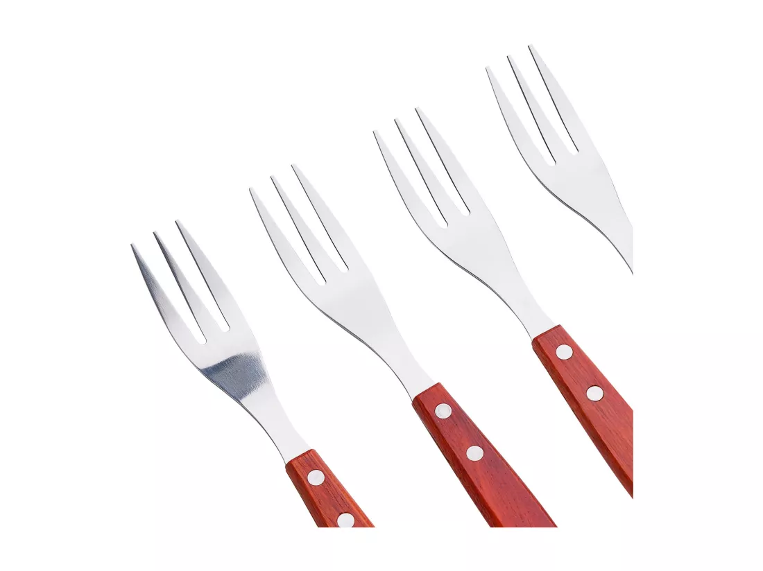 Ensemble de 4 fourchettes à viande pour barbecue Bergner en acier inoxydable