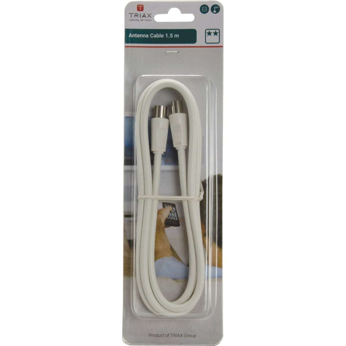 Triax antennekabel 1,5 meter (hvit)