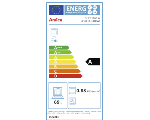 Amica vrijstaand fornuis met kookplaat, wit geëmailleerd NewSeries 600, bruikbaar volume 67 l, BxHxD 600 x 850 x 600 mm