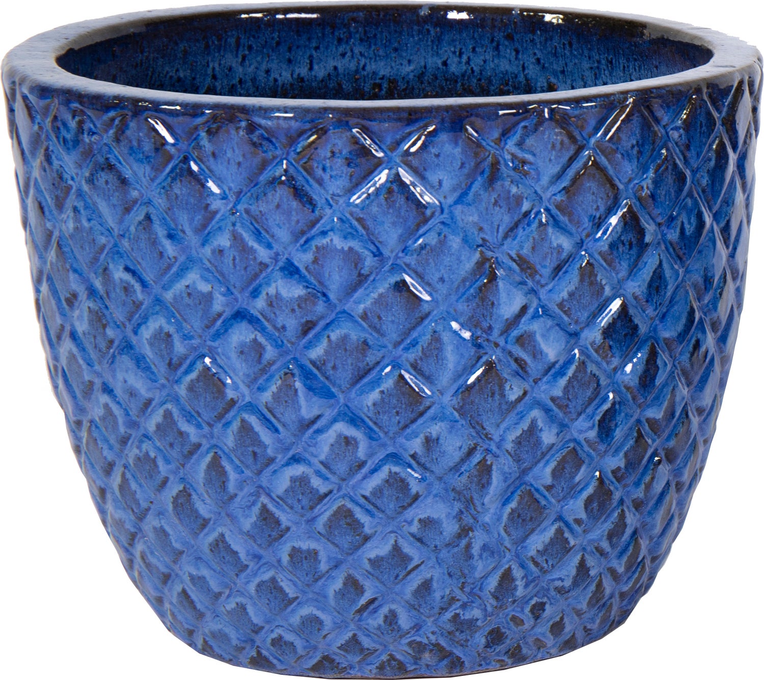Bloempot Egg Ananas blauw D 29 H 24 cm