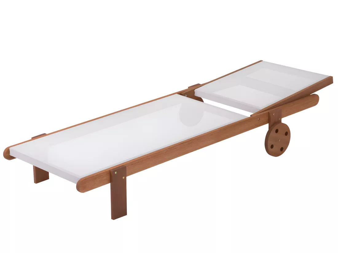 Lot de 2 bains de soleil en bois exotique 