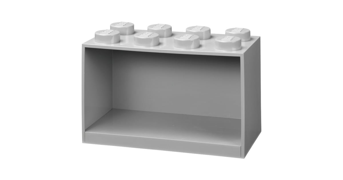 Room CopenhagenLEGO Brick Shelf, 8 noppen wandschap  (Lichtgrijs)