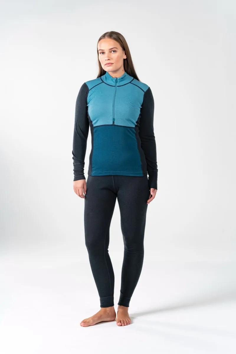 Devold Women's Lauparen Merino 190 Zip Neck Moon/Ink/Flood