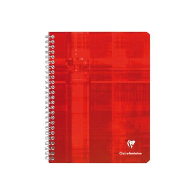 Clairefontaine - Cahier à spirale 17 x 22 cm - 100 pages - petits carreaux (5x5 mm) - disponible dans différentes couleurs