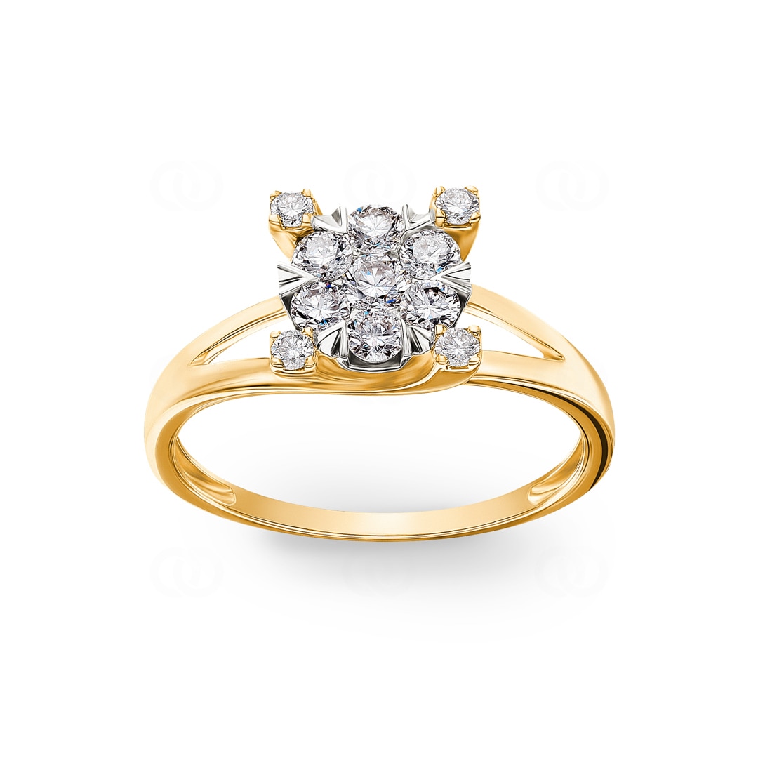 0.50 Karat Diamanten Verlobungsring 750/18 K Gelbgold