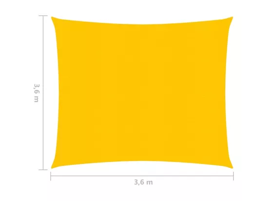 Voile d'ombrage 160 g-m² Jaune 3,6x3,6 m PEHD