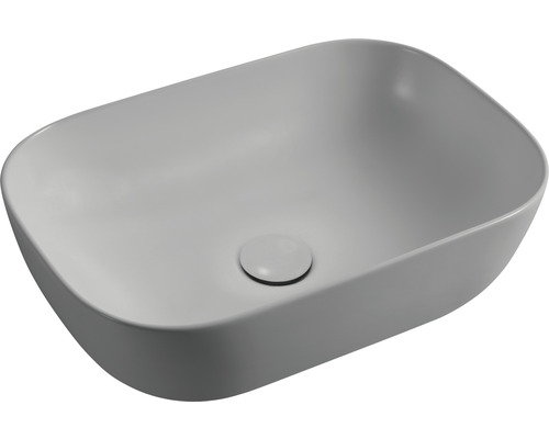 Basano opzetwastafel LIMANA 46,5 x 33 cm grijs mat incl. keramische afvoerplug