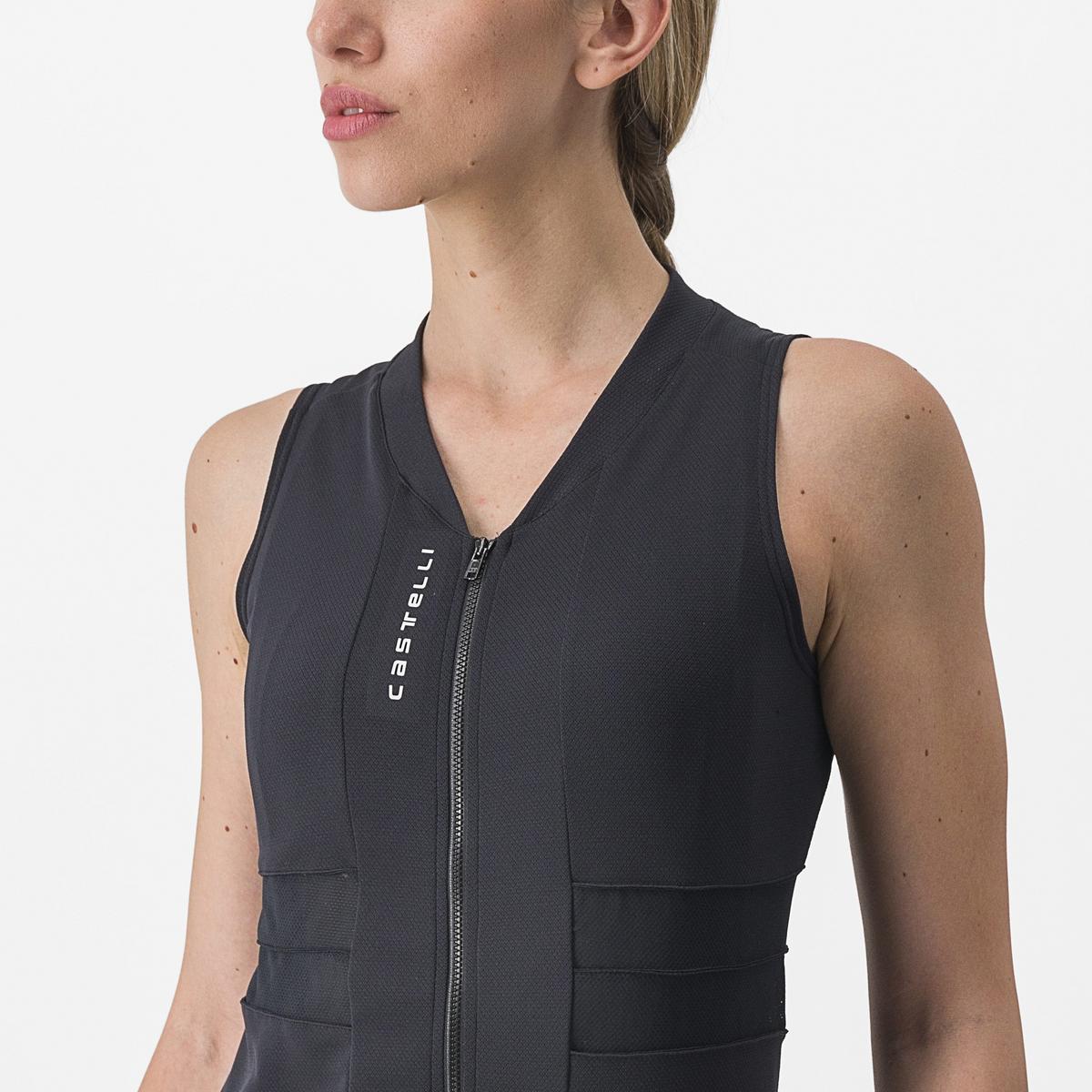 Castelli Anima 4 cykeltrøje uden ærmer light black/ivory dame