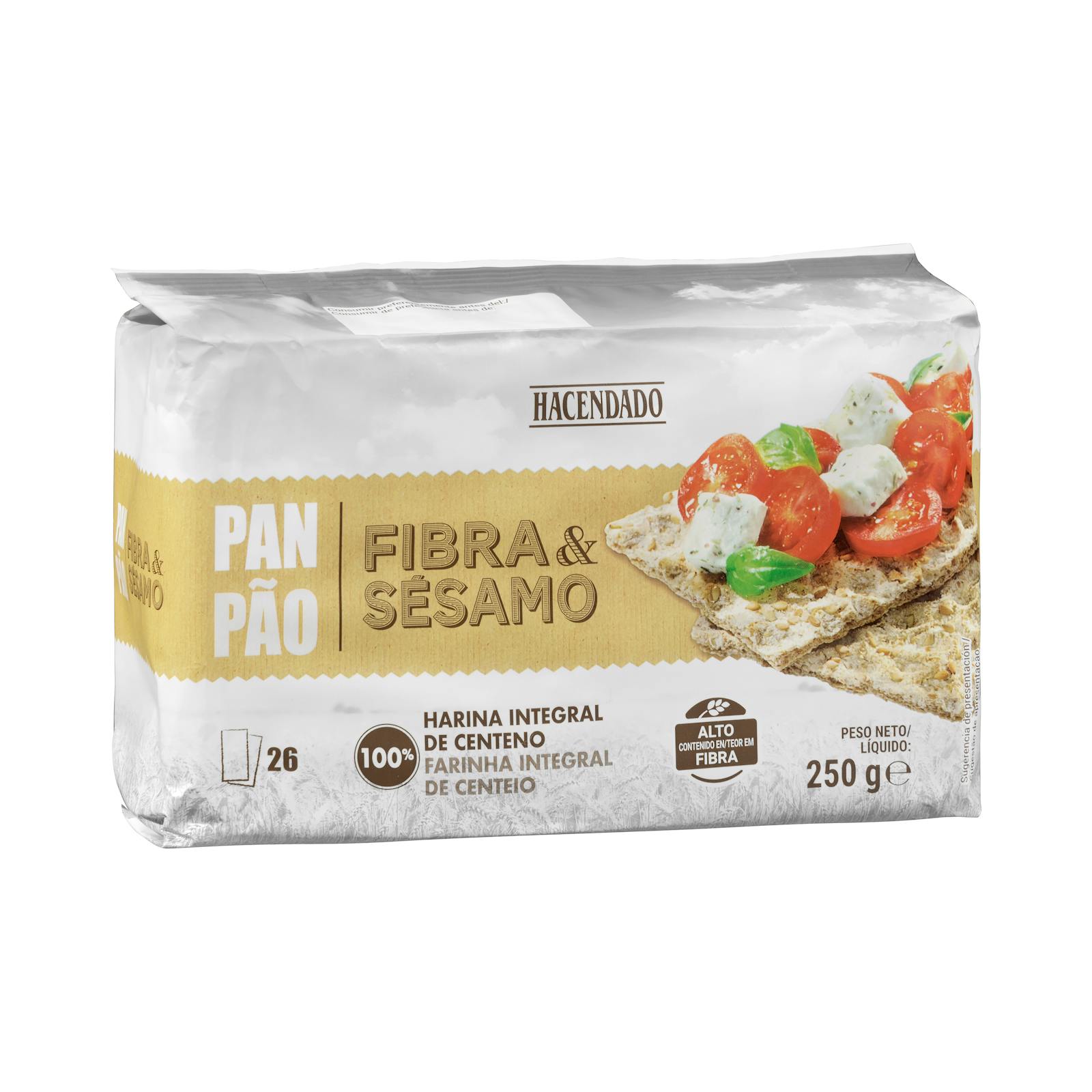 Pain aux fibres Hacendado et sésame