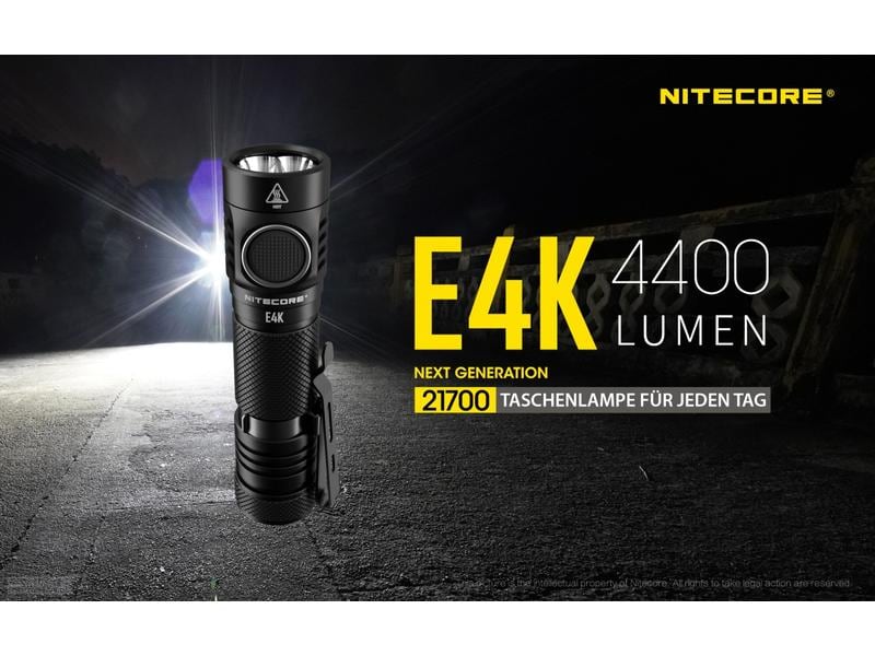 Nitecore Taschenlampe E4K 4400 Lumen LED-Taschenlampe