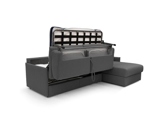 DIVANI.STORE - Canapé d'angle evans anthracite droite 5 places