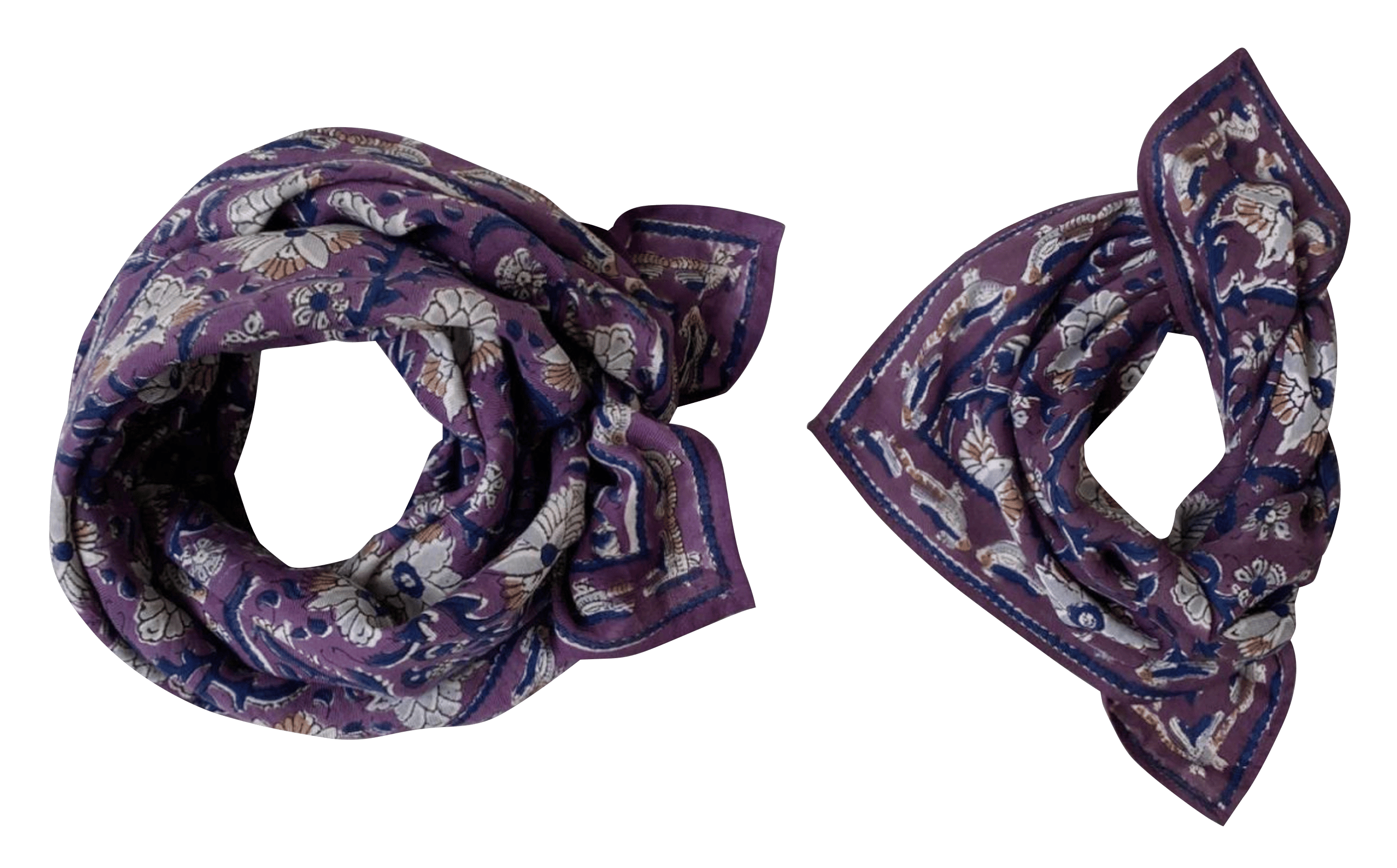 LATIKA - Foulard en coton imprimé | Violet