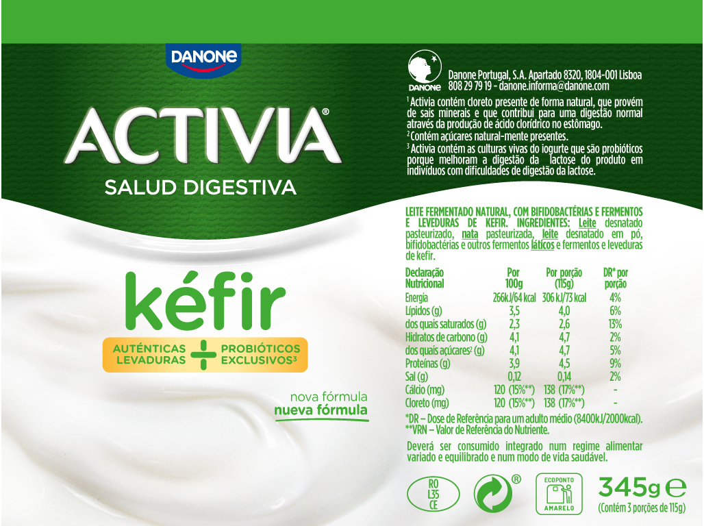 KEFIR ACTIVIA SÓLIDO NATURAL 345GX1
