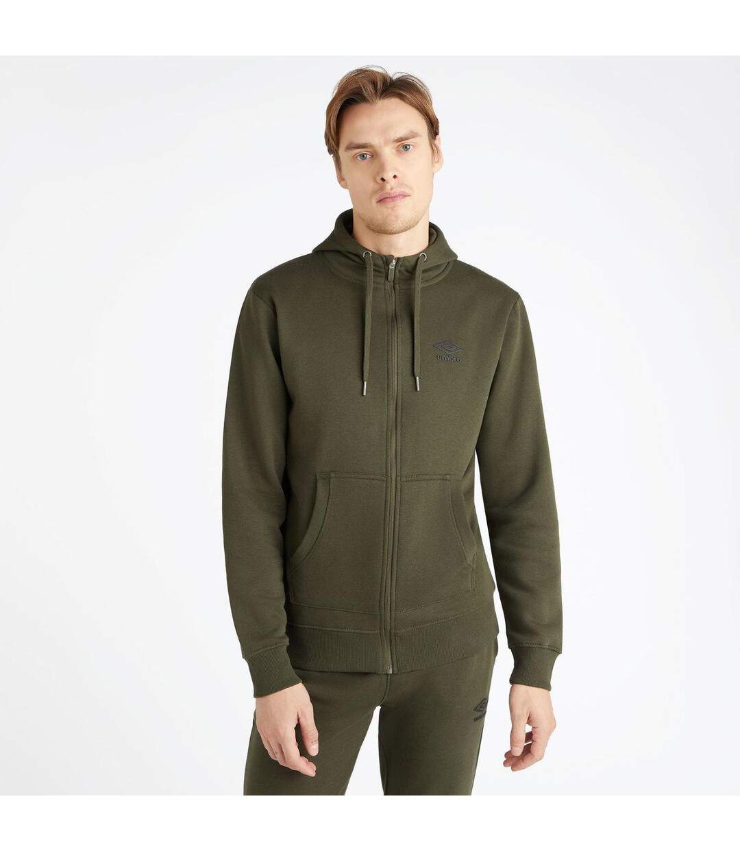 Umbro - Veste à capuche CORE - Homme (Vert kaki foncé / Noir) - UTUO1815