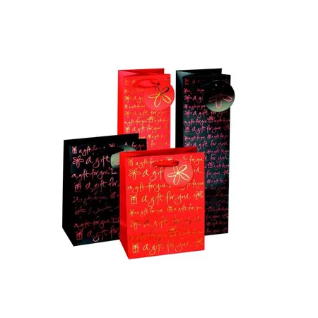 TSI Geschenktüten 362 x 105 x 105 mm, 12 Stück in rot und schwarz