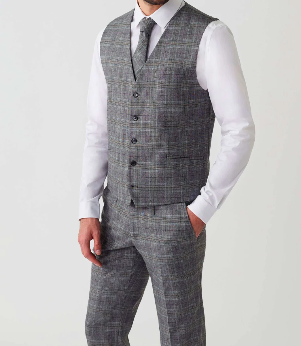 Gilet ville Prince de Galles gris 