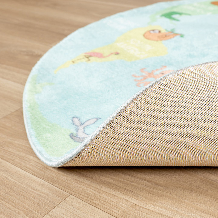 Rond kindervloerkleed - Globe Lichtblauw | Speelplezier!