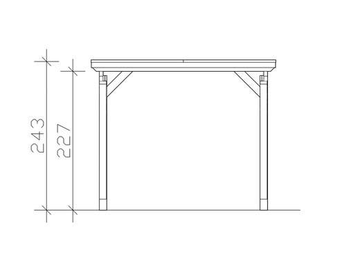 Enkele carport Konsta aluminium dakpanelen inclusief 2 inrijbogen en H-ankers 304x500 cm wit