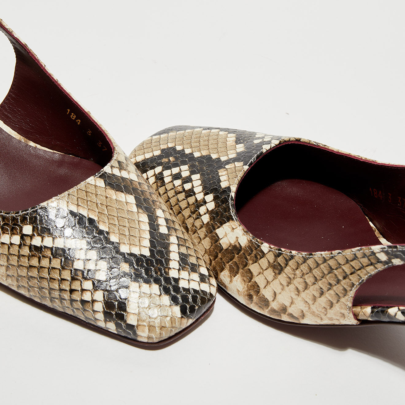 Avril Gau Slingbacks en Cuir Ning écaille blanches - Talon 6 cm