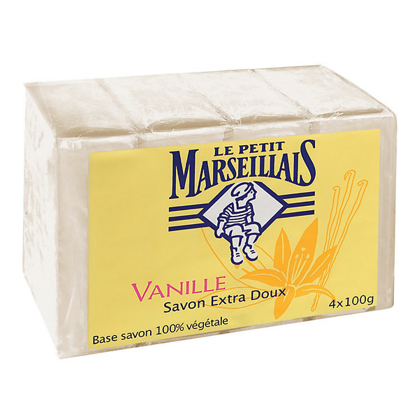 Savon solide Le Petit Marseillais vanille 100 g, lot de 4