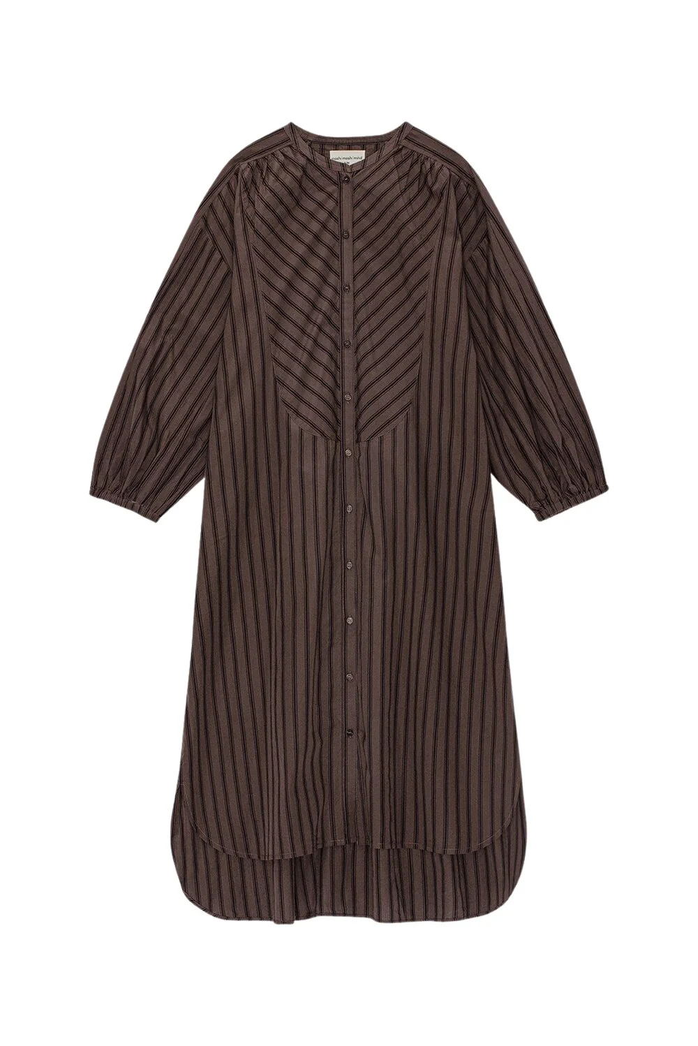 Moshi Moshi Mind  Lauren Stripe skjortekjole - brun/sort